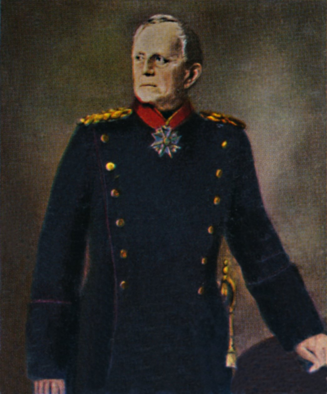 Helmuth von Moltke 1800-1891. - Painting by Lenbach, 1934
